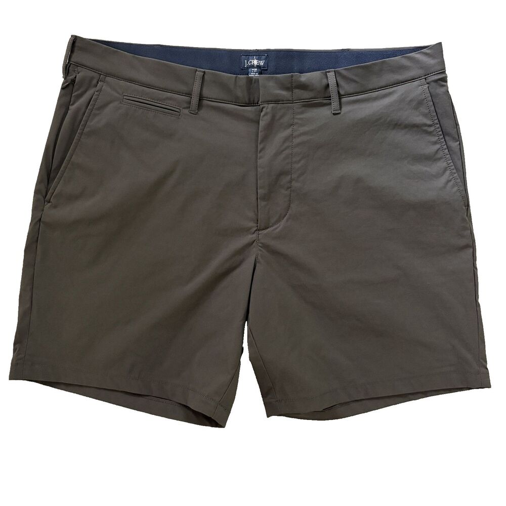 J.Crew Mens Tech Golf Shorts Size 38 Gray 7" Performance Stretch Flat Front